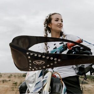 Woman’s motorbike safety sun glasses with black foam